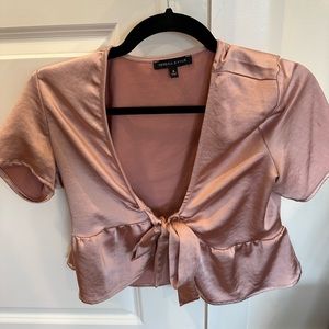 Kendall and Kylie Satin crop top